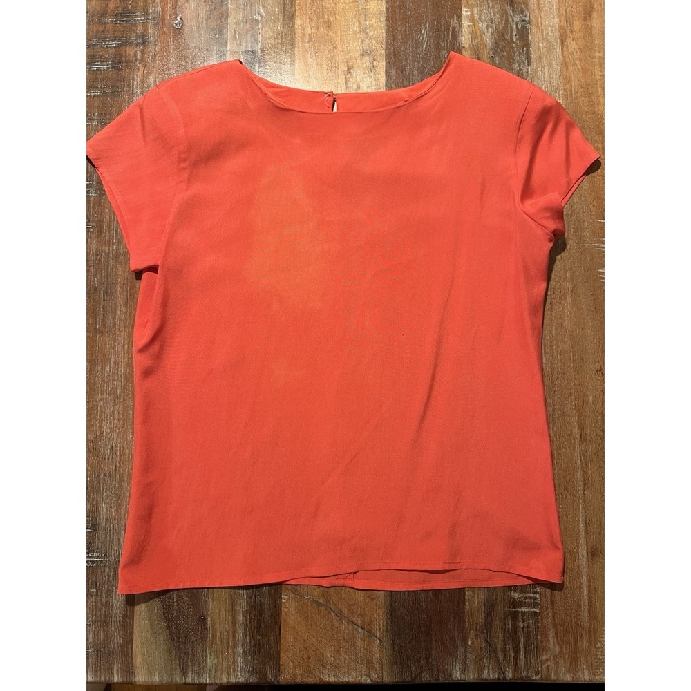 Anne Klein Top 100% Silk Blouse Vintage Petite XS Red *flawed* - Picture 3 of 8